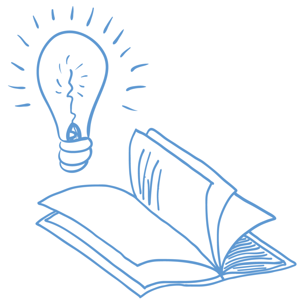 illustration of book and lightbulb